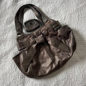 BRIGHTON Handbag Silver Metallic Large Hobo